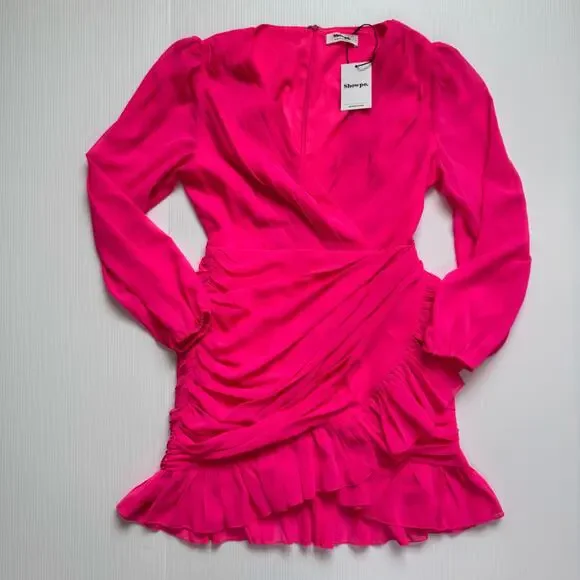 Showpo Can I Be Your Honey Mini Dress Hot Pink NWT Women’s 6 Barbiecore Coquette - Picture 10 of 16